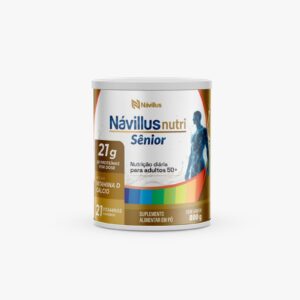 Lata de Návillus Nutri Sênior sem sabor 800g, suplemento em pó com 21g de proteínas por dose