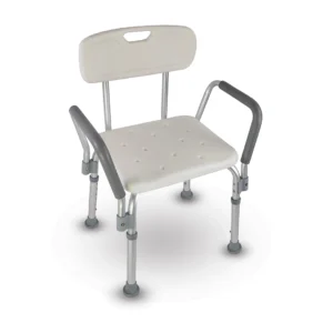 Banqueta para banho com encosto e apoio para braços